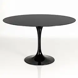 Mesa de Jantar Saarinen Redonda 80 cm Tampo e Base laca Preta