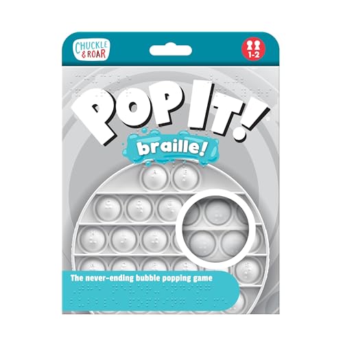 Chuckle & Roar - Pop It! Braille - Tactile Sensory Fun Popping Game - Standard Braille Teaches Letters - Great for Preschoolers - Ages 3 and Up
