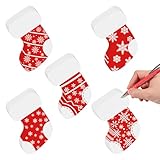 Blulu 40個 ミニ カラフル クリスマス ストッキング 切り抜き 詰め合わせ クリスマス ストッキング 切り抜き 接着剤付き 付き 冬 掲示板 教室 学校 クリスマス キャンディ パーティー デコレーション (クラシック)