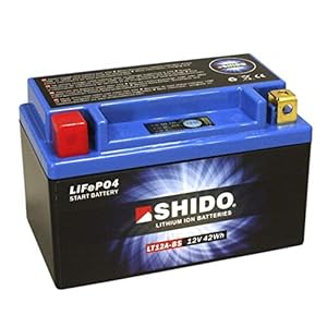 SHIDO LT12A-BS LION -S Lithium Ion Motorfietsaccu, Zwart/Blauw