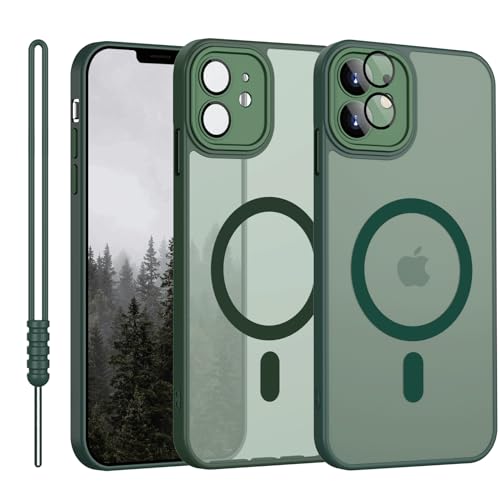 YUANDMI Funda para iPhone 12 Magnética, Funda para iPhone 12 Magnética, Ligera y Delgada, Mate, con Protección para la Cámara, Resistente a Arañazos, Anti-Amarilleo, Antideslizante, Resistente a