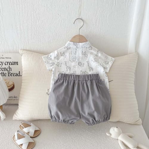 Ensemble chemise et short gris pour bébé garçon de 3 mois à 2 ans - 3