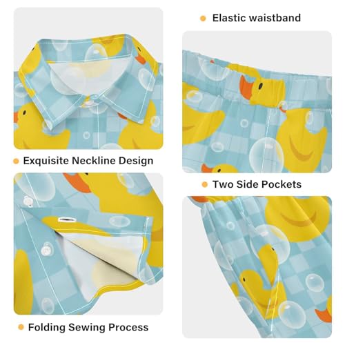 Image of visesunny Boys Hawaiian Shirt and Short Set Summer Outfit Kids 2 Piece Clothes Set 3-10Y