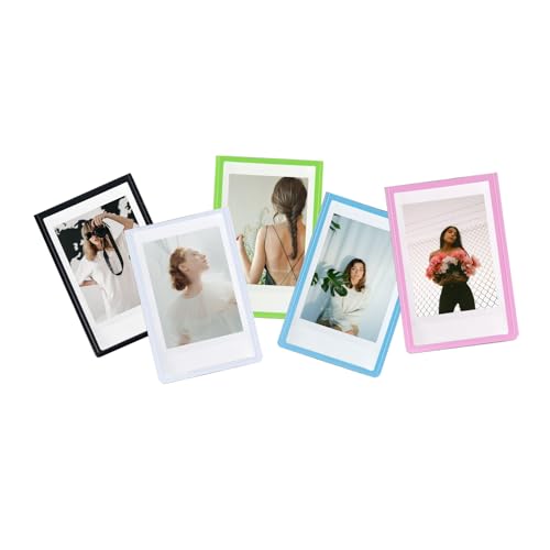 2x3 Small Magnetic Photo Frame,Personalised Mini Magnetic Picture Frames Refrigerator for Fujifilm Instax Mini 12 11 99 90 40 9 8 7 EVO 3 Inch Films, for 5.4cm*8.6cm Pictures (5Color-5Pack)