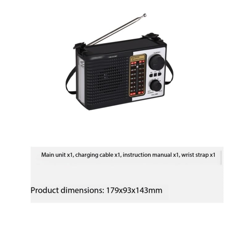 Radio portátil banda completa con linterna y reproductor miniatura 4