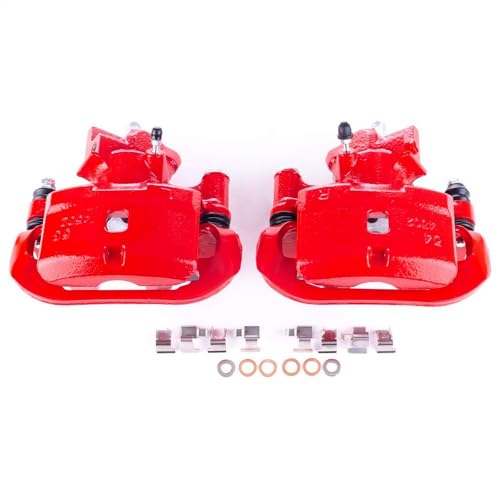 Image of PowerStop Rear Red Powder Coated Brake Caliper Pair for Toyota MR2 Spyder 2000-02 - High-Temp Brake Caliper Upgrade, S2754