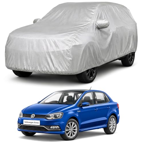 Image of Autofact Car Body Cover Compatible with Ameo | Custom Fit Car Cover | 100% Water-Resistant| Triple-Stitched Lightweight Fabric | Dustproof | Indoor & Outdoor Use | Elastic Bottom