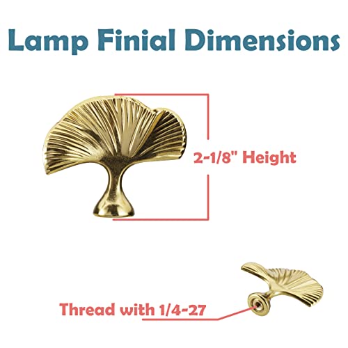 Image of Aspen Creative 24054-07-2, Finial for Lamp Shade, Brass Finish, 2-1 /8 inch Height, Set Of 2
