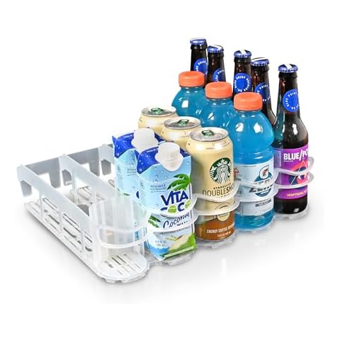 Display Technologies, Fridge-Plus Drink Organizer for Refrigerator Storage - Beverage Bottle Can Dispenser and Soda Rack for Bar Fridge (Pack of 1) Cover