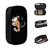 QIOEURYU Estuches para lápices Bernese Mountain Dog Grandes bolsas de almacenamiento para bolígrafos Caja de lápices para niños y niñas Papelería Regalos escolares de vacaciones