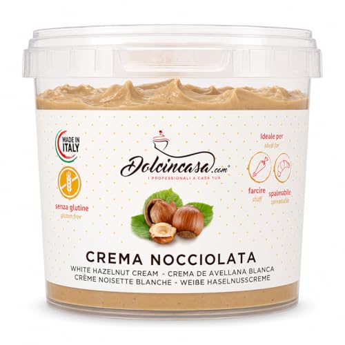 Avellana 12% Leche Blanca Untable para Rellenar Tartas Croissant Dumplings Brioches Swiss-roll y Crêpes Sin Gluten Fundidos Listo para Usar en Casa o Pastelería Profesional Paquete de 500g