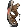 ZYLDK Sports Outdoor Sandals Summer Men's Beach Shoes Closed-Toe Shoes Leather Casual Trekking Walking Hiking Touch Close sandals for men Brown UK9 #3