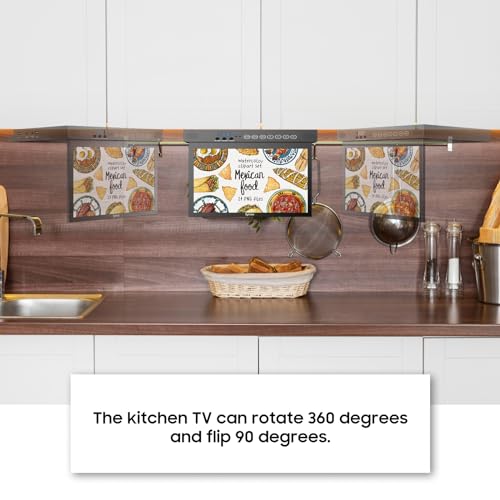 SYLVOX 39,6 cm (15,6 Zoll) Smart-TV unter dem Schrank, Google TV, unterstützt 360-Grad-Drehung, WLAN und kabellose Verbindung, Aufbewahrungsdesign für Küche, Schlafzimmer, Wohnmobil, Yacht – Bild 3