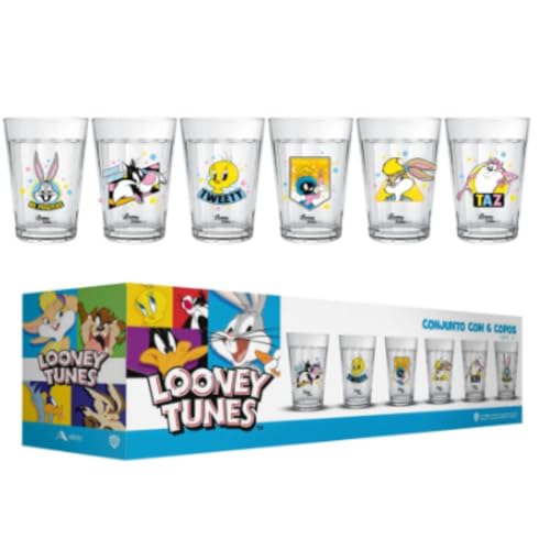 Kit 6 Copos Americanos Looney Tunes 190ML com Caixa