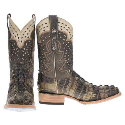 Vaccari Men's Axel Genuine Natural Alligator Tail Cut Broad Square Toe Western Cowboy Boots2