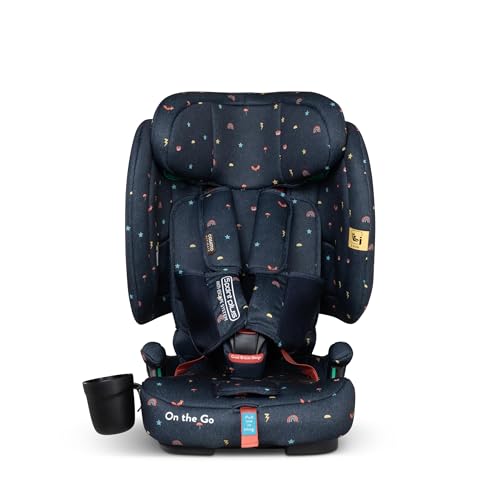 Cosatto On The Go Foldable Car Seat 15 Months 12 Years 76-150cm Portable ISOFIX Travel Car Seat Ultra-Compact & Lightweight Side Impact Protection & Travel Bag (Doodle Days)