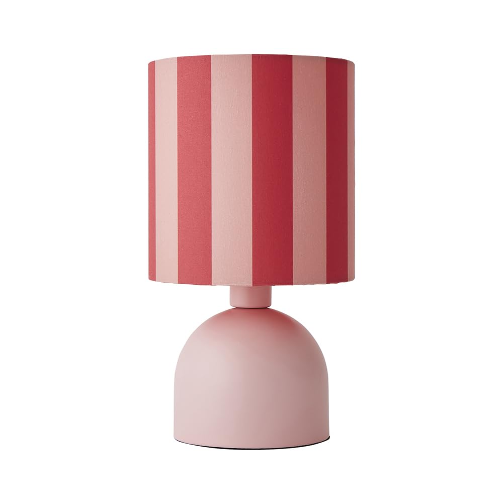 Valuelights Pink | Miley Stripes Drum Lamp Shade Pale Table Lamp With Led Bulb | Table Lamps, Home Décor & Improvement Essential | Included Led Bulb