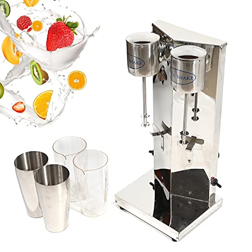 Gbonklong Commercial Milkshake Maker, Stainless Steel Milk Shakes Machine, Double Head Milk Shake Machines, 110V Electric Drink Mixer Milkshake for Bar, Milkshake Maker & Milk Frother