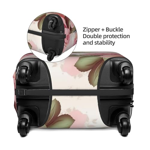 Travel Luggage Cover for Suitcase Tsa Approved, Washable Elastic Suitcase Protector, Rose Floral Suitcase Cover Anti-scratch Baggage Cover Fits 22-24 Inch Luggage Sleeve Medium4