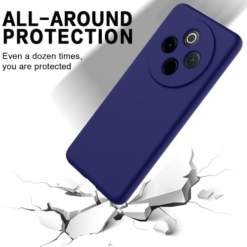 Image of Back Cover | Full Camera Protection | Premium Liquid Silicon Case | Flexible Bumper Case for Vivo T4 5G / Y300 Pro 5G / Y300 Pro Plus 5G / iQOO Z10 5G (Dark Blue)