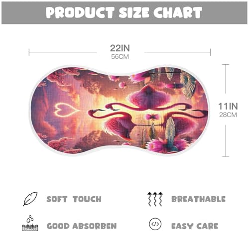 Flamingos Valentines Baby Burp Cloths Muslin Soft Burp Cloth Rags Cotton Burp Clothes Absorbent for Newborn Girl Unisex Boy 1 Pack 22x11 Inches2