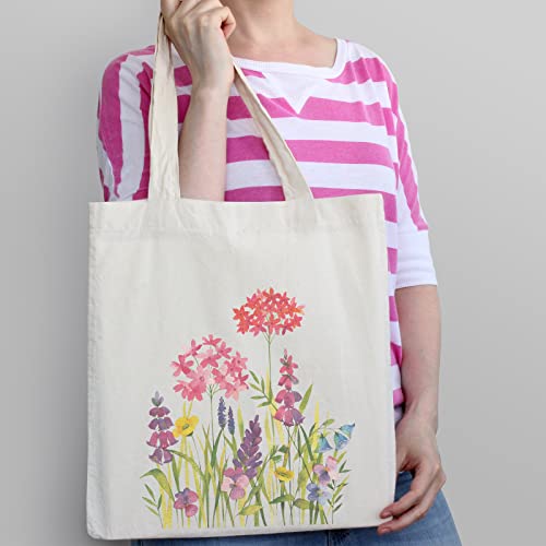 4 Pieces Reusable Tote Bags Canvas Tote Bags Canvas Reusable Shopping Bags Makeup Bags For Girls Women (Flower Style) #TOP3