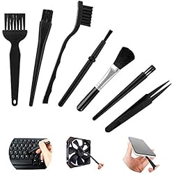 Kit de Cepillo Antiestático, Plástica Brocha Antiestática, Cepillo de Limpieza Antiestático 6 en 1, Brochas de Limpieza para Teclado Ordenador Placa Base(Negro)