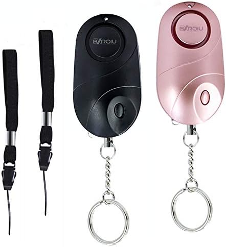 Miniatura 4 de Sirena de alarma personal de emergencia de autodefensa con luces LED, alarma de seguridad para mujeres, niños y ancianos (oro rosa + negro)