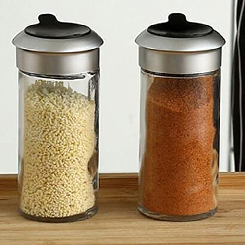 Pots à épices en verre, Les pots d'assaisonnement font pivoter la boîte de rangement d'assaisonnement, adaptée au stockage de diverses épices dans la cuisine. Couleur : transparent, taille : 10 cm x 4