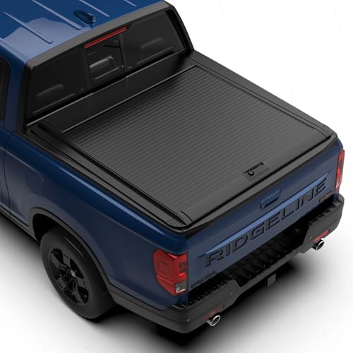 LOR ROX Retractable Hard Truck Bed Tonneau Cover for Honda Ridgeline 2017-2024 | Durable, Waterproof, Easy to Install | Enhanced Security & Sleek Design | Aluminum | No Drilling Required