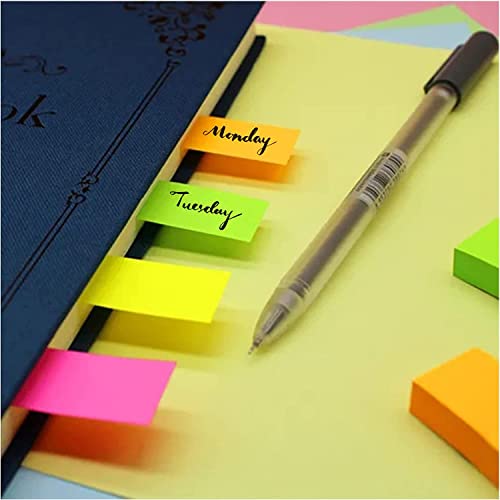 Farbige Haftnotizen, 1600 Blatt Selbstklebende Haftnotizzettel, Super Sticky Notes, Farbig Notizblöck für Büro Schule Zuhause(8 Farben, 76 x 16 mm)