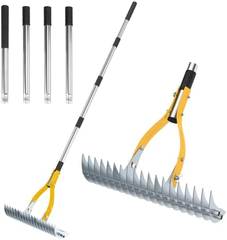 Dethatching Rake Home Depot – Which One Will Transform Your Lawn? 3 TOOVEM Thatch Rake, 15-inch Lawn Thatching Rake with Heavy Duty Steel Tines & Ergonomic Handle, 70-Inch Professional Dethatching Rakes for Effective Lawn Care, Garden & Yard Tool