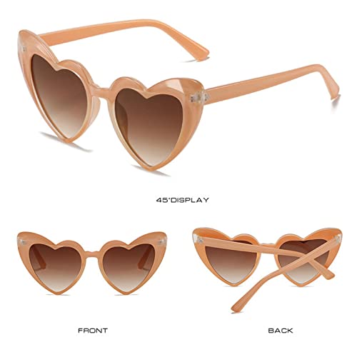 COTIA Love Heart Shaped Sunglasses for Women Men,Vintage Cute Cat Eye Mod Style Retro Glasses2