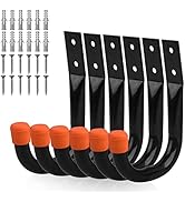 HORUSDY 6 Pack Garage Hooks, Utility Hooks, Garage Hooks Heavy Duty Wall Hooks (Black)
