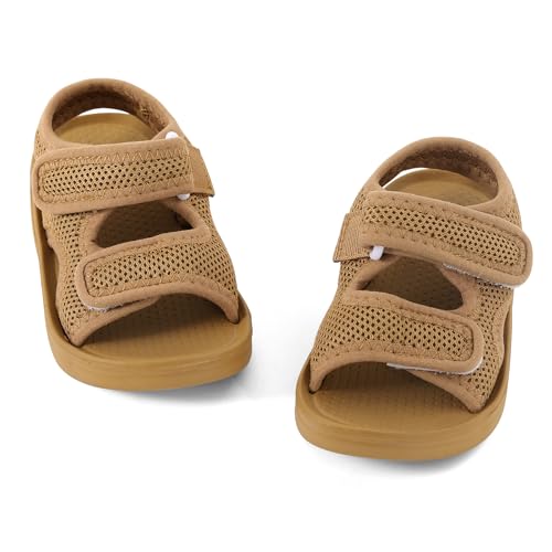 Image of MK MATT KEELY Unisex Kids Summer Slide Sandals Baby Comfort Anti-Slip Open Toe Adjustable Walking Beach Shower Shoes for Boys Girls