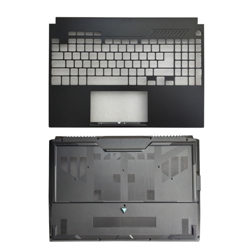 Image of Laptop Replacement Palmrest Upper and Bottom Base Cover Case for ASUS TUF Gaming F15 FX507, FA507, FX507Z, FX507ZM (Black, Tempered Glass, Integrated)