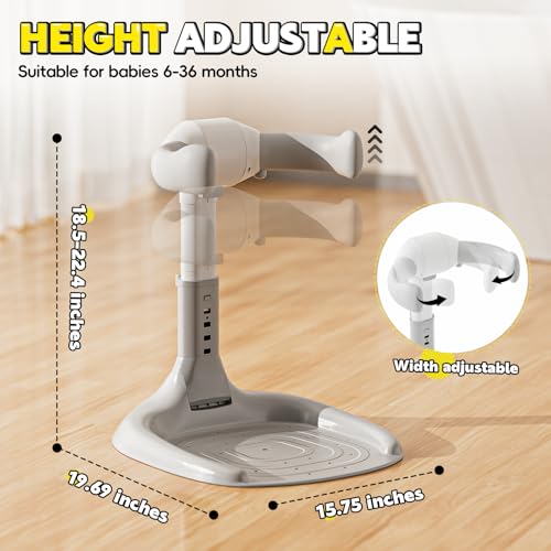 Image of Baby Shower Stand Support, Adjustable Baby Bath Stand with Anti-Slip Base, Foldable Space Saving Baby Standing Bath Maker Anti-Pinch, Ideal Gift for 6-36 Months