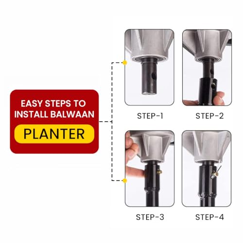 Image of BALWAAN Krishi 12-Inch Double Spiral Drill Planter | 30 cm Post Hole Digger for Heavy-Duty Farming & Gardening|PT-12D