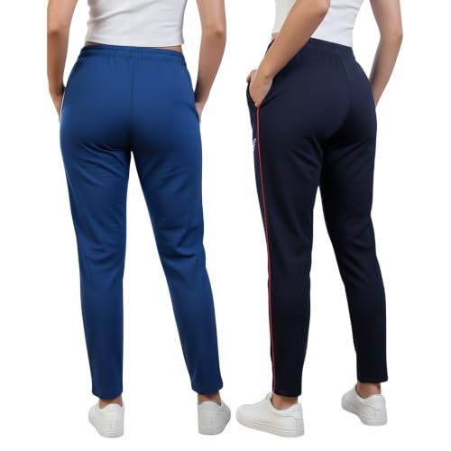 Image of Women Cotton Regular Fit Track Pants (Pack of 2)