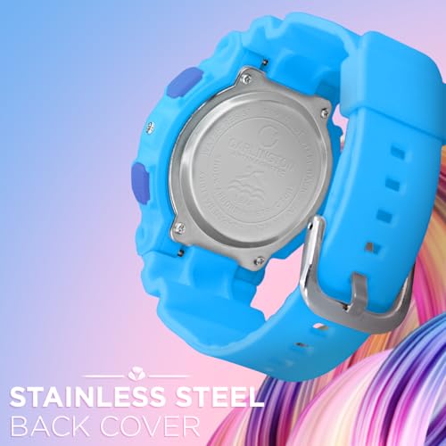 Image of Carlington Kids Digital Watch for Boys and Girls Age 3 to 14 Years Multicoloured Band with Alarm and Date Display - 9121
