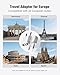 European Travel Plug Adapter, SUPERDANNY US to Europe Plug Adapter, American 2-Prong Plug to Type C EU Plug Converter, Travel Plug for Germany, France, Spain, Italy, 4 Packs (White)