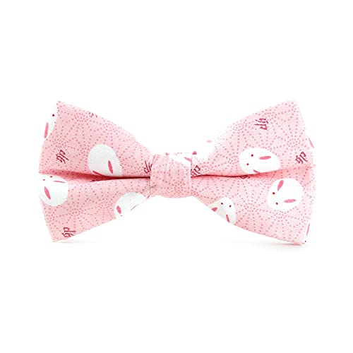 TieUrTie 蝶ネクタイ メンズ グレー 兎パターン 結婚式 祝日 小紋 12*6cm イベント 棉 グレー