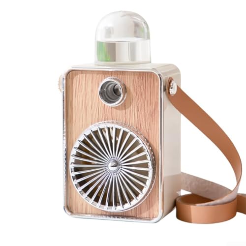 JGmotorfi Ventilador de pulverización de altavoz, ventilador humidificador, mini ventilador de luz nocturna, ventilador de carga USB de escritorio, carga USB, para escritorios, mesitas de noche