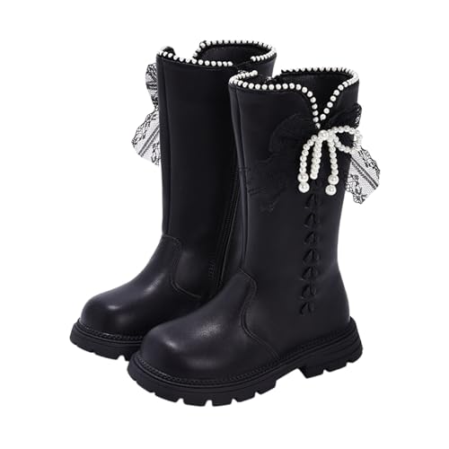 Generisch Botas de equitación para mujer, botines para niña, botas de equitación para niñas, botas de equitación, botas de otoño para niña, botas de invierno con cremallera, botas de otoño, Negro