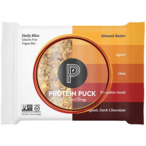 Protein Puck Plant Based Bars | Snacks With 15 Grams Of Vegan Protein | Gluten Free, Non Dairy, Kosher Certified Non Gmo Premium Healthy Bars | Daily Bliss, Case Of 16 #TOP8