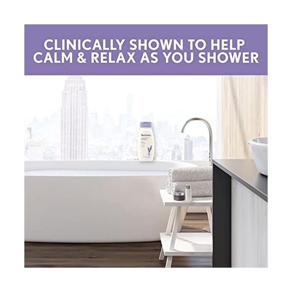 Aveeno-Stress-Relief-Body-Wash-with-Soothing-Oat-Lavender-Chamomile-Ylang-Ylang-Essential-Oils-Hypoallergenic-Dye-Free-Soap-Free-Calming-Body-Wash-gentle-on-Sensitive-Skin-33-fl-ozPack-of-1 Aveeno Stress Relief Body Wash with Soothing Oat & Lavender Scent for Sensitive Skin, Moisturizing Shower Wash Gently Cleanses & Helps You Feel Calm & Relaxed, Sulfate-Free, 33 fl. oz