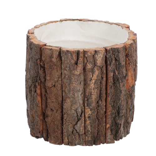 iplusmile Macetero Rústico de Madera para Plantas Diseño Respirable y Resistente Maceta Estilo para Interior y Exterior Soporte Natural para Flores y Suculentas