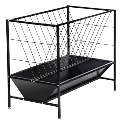 Oxphanor Pasture Hay Feeder 45 Gallon, Heavy-Duty Hay Grain Livestock Feeder with 24 Gallon Feed Pan, Livestock Feeding Trough Quick to Assemble, Feeding Goats, Calves, Cow, Horse for Farms