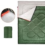 Amazon Basics 40°F Cool Weather Two-Person Sleeping Bag, 87 x 59 Inches, Olive Green - Image 5