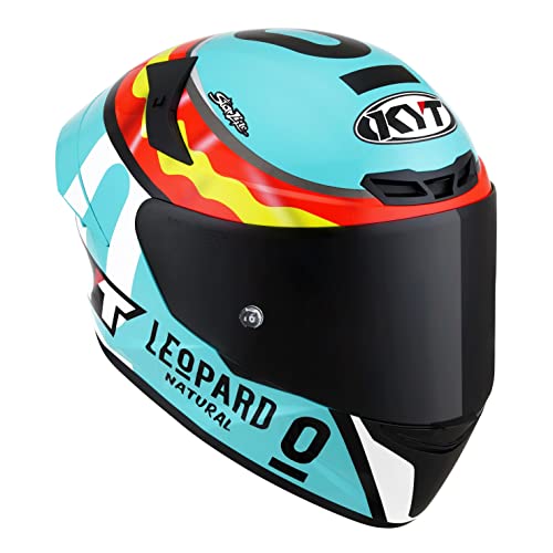 KYT TT-Course Leopard Replica Casco (Blue/Red,XL (61/62))